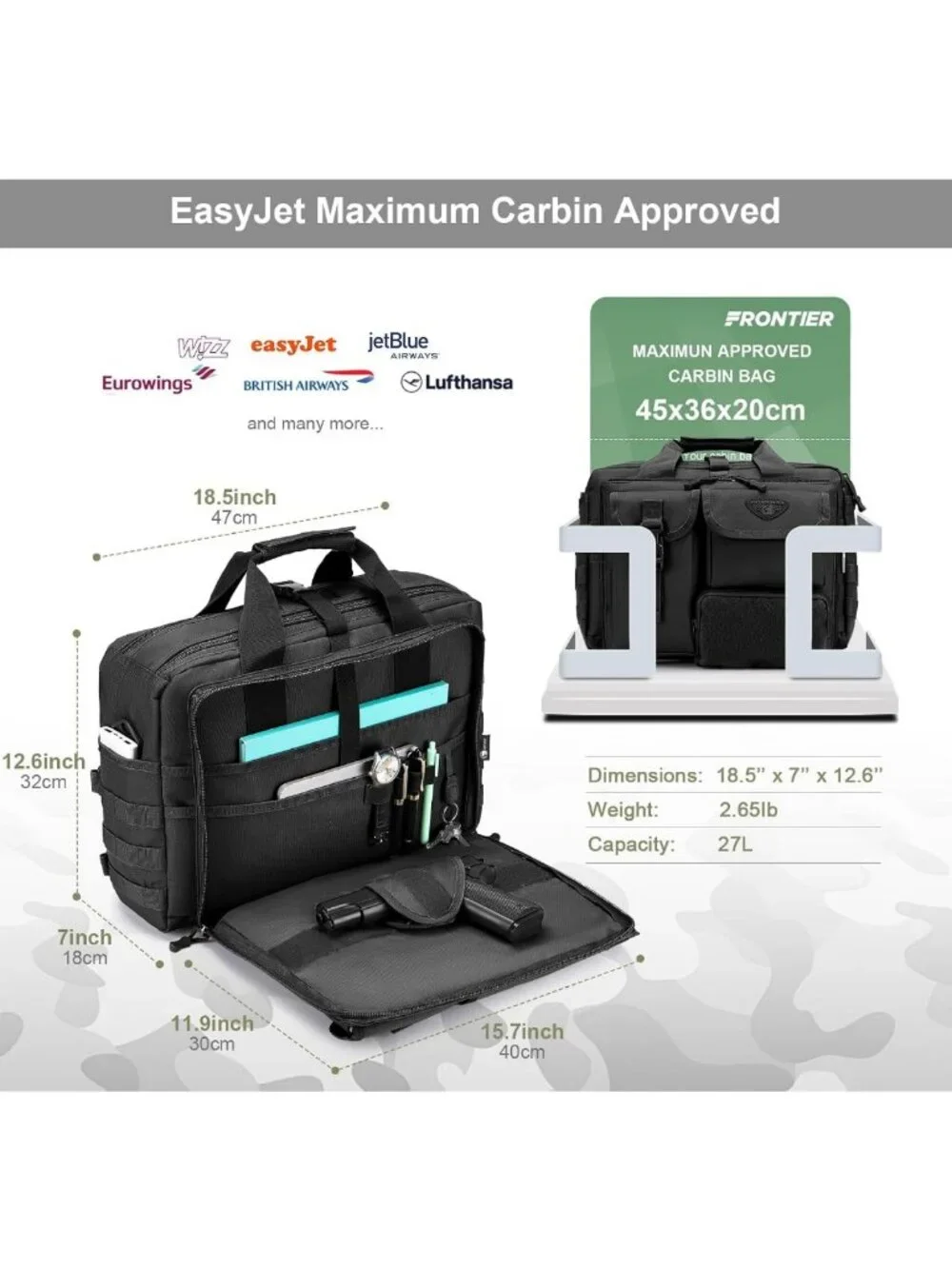 Versatile Tactical Messenger Bag | Military Briefcase for Laptops 14